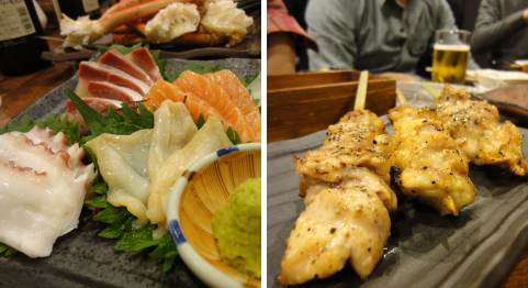 お刺身に、焼き鳥♪
